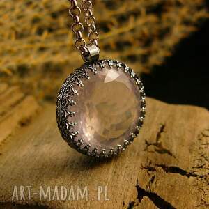 Naszyjnik Serce z Różowego Kwarcu w Srebrze 925 (39 ct)