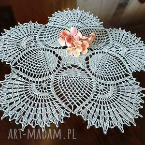 Błękitna 44 cm, serwetka, podkładka, obrus, koronka