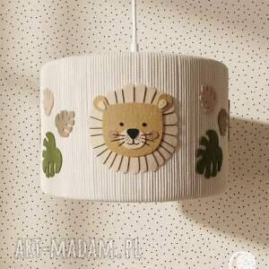 Abażur sufitowy do pokoju dziecka Lew Safari handmade