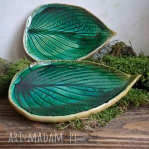 Prezent Zestaw dwóch talerzyków liści, ceramicznych - Funkjaste