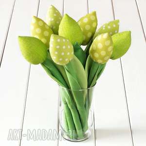 handmade dekoracje urodzinowe tulipany zielony bawełniany bukiet