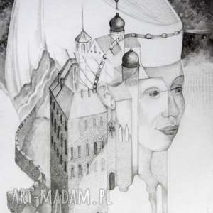 biała dama, średniowiecze zamek rysunek, historia dwór
