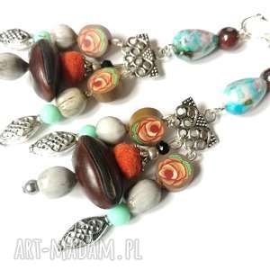 klipsy etno boho wiszace handmade, folk, orient