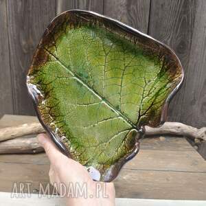 Prezent talerz liść c903) talerzyk ceramiczny