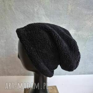 Czapka czarny baranek sztuczne futerko uniwersalny na podszewce bardzo