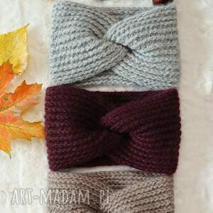 Opaska damska z kaszmiru i wełny merino - handmade