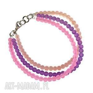 bransoletka w pastelowych odcieniach różu i fioletu w215