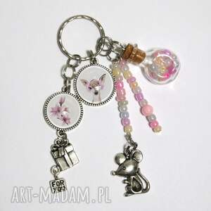 Prezent Breloczek - Sarenka, myszka, fiolka, do kluczy