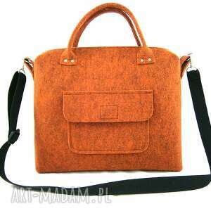 ręcznie wykonane na ramię straight orange - melange bag