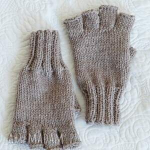 męskie mitenki z wełny - na mikołajki, pomysł na praezent, bez palców