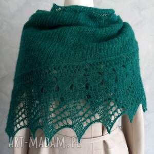 chusta z alpaki i jedwabiu ręcznie robiona na drutach, pomysły