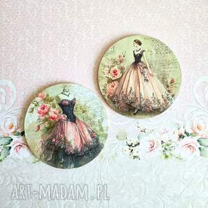 Para podkładek - Wspomnienia retro, podkładki pod kubek, drewniane