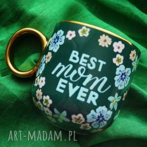 kalinea ręcznie malowany kubek dla mamy best mom dzień matki, stylowy