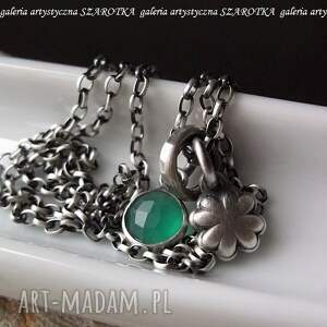 handmade naszyjniki lucky naszyjnik z zielonego onyksu i srebra