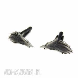 wilki - spinki do mankietów srebro 925, biżuteria męska, prezent dla niego motyw