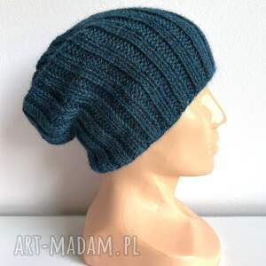 ręcznie wykonane czapki ręcznie robiona czapka laurin 100% alpaka 7240 niebieski