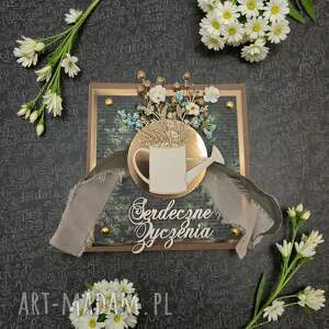 urodzinowa konewka suszone kwiaty, urodziny, kartka slubna