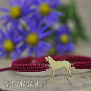 Ogar polski - bransoletka z psem, srebro 925 pozłacane, pies