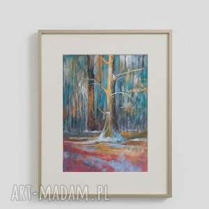 praca formatu 24/18 cm las, rysunek, pastele