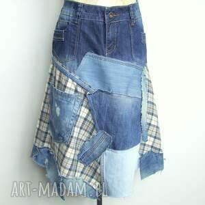 handmade spódnice spódnica midi jeans recykling r. 44