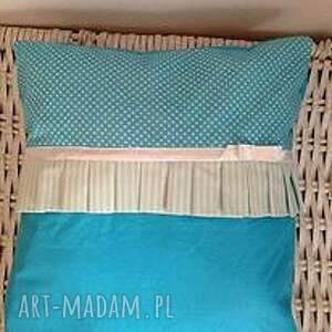handmade pokoik dziecka przepiękna poduszka 40x40 w kolorze turkus mięta 100%