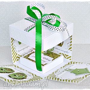 handmade scrapbooking kartki miłość w zieleni - box dla młodej pary