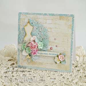 kartka urodzinowa manekinem, scrapbooking