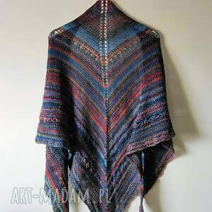 wełniana - chusta na drutach, szyję, prezent, szal