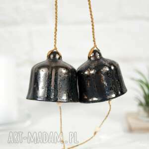 ręcznie robione pomysł na prezent święta 1 ceramiczny dzwonek świąteczny - czarne