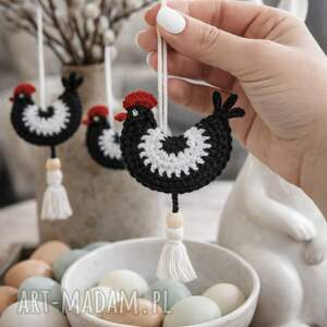 jedna kurka / wisząca szydełkowy kogut wielkanocne ozdoby prezent