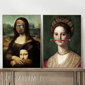 Prezent Zestaw 2 plakatów Sztuka - format 30x40 cm Krzyk Mona Lisy