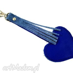 breloki leather blue heart