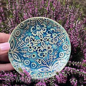 Folkowa mydelniczka ceramiczna handmade