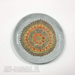 handmade ceramika talerz / patera ceramiczna "energetyczna koronka"