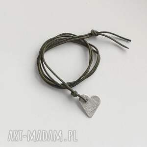 serduszko wisiorek, serbro sznurek, prezent na święta