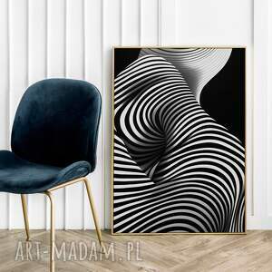plakaty plakat zebra czarno-biały - format 40x50 cm
