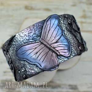 duża bransoletka - motyle biżuteria z motylami prezent, bransoleta