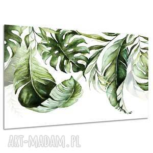 Obraz na płótnie liście monstery i palmy 120x80 cm