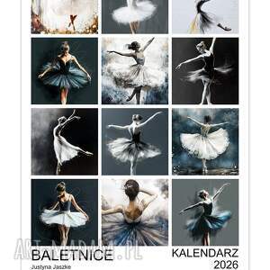 kalendarz 2026 baletnice 15x21 cm, prezent, prezent dla dziewczynki