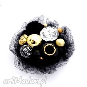 handmade broszki broszka black&gold