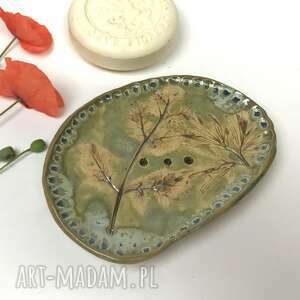 handmade ceramika ceramiczna mydelniczka ręcznie robiona "zielono mi"