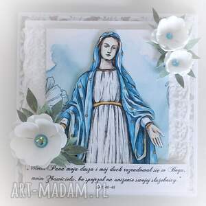 rodzinny czas kartka z cytatem pisma świętego matka boża, religijne koronka