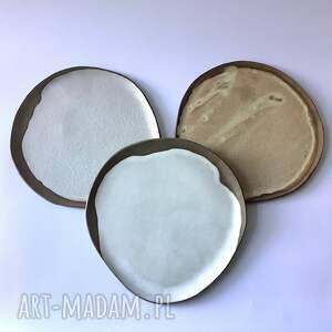 ręczne wykonanie ceramika duże talerze ręcznie robione (komplet)