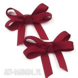handmade upominki na święta spinki do włosów loop bow dark red