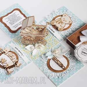 ręcznie zrobione scrapbooking kartki exploding box - pamiątka chrztu