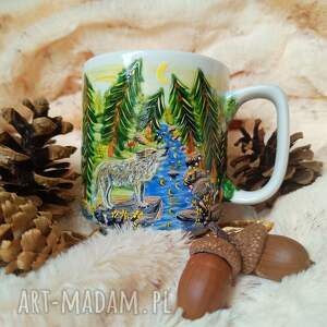 Prezent Kubek z wilkiem źródło księżycowe ręcznie malowany 270