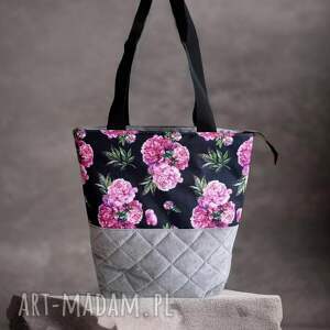 ręcznie zrobione na ramię torba shopperka blanca flower