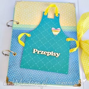 przepiśnik z fartuszkiem kulinarny, notatnik, kucharska, prezent scrapbooking