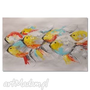 ryby, abstrakcja, nowoczesny obraz ręcznie malowany zwierzęta do domu