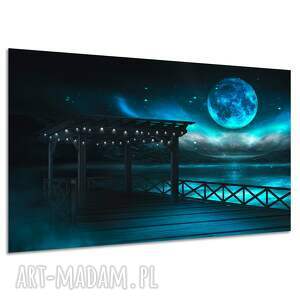 Obraz na płótnie 120x80 cm - magiczna noc w turkusie